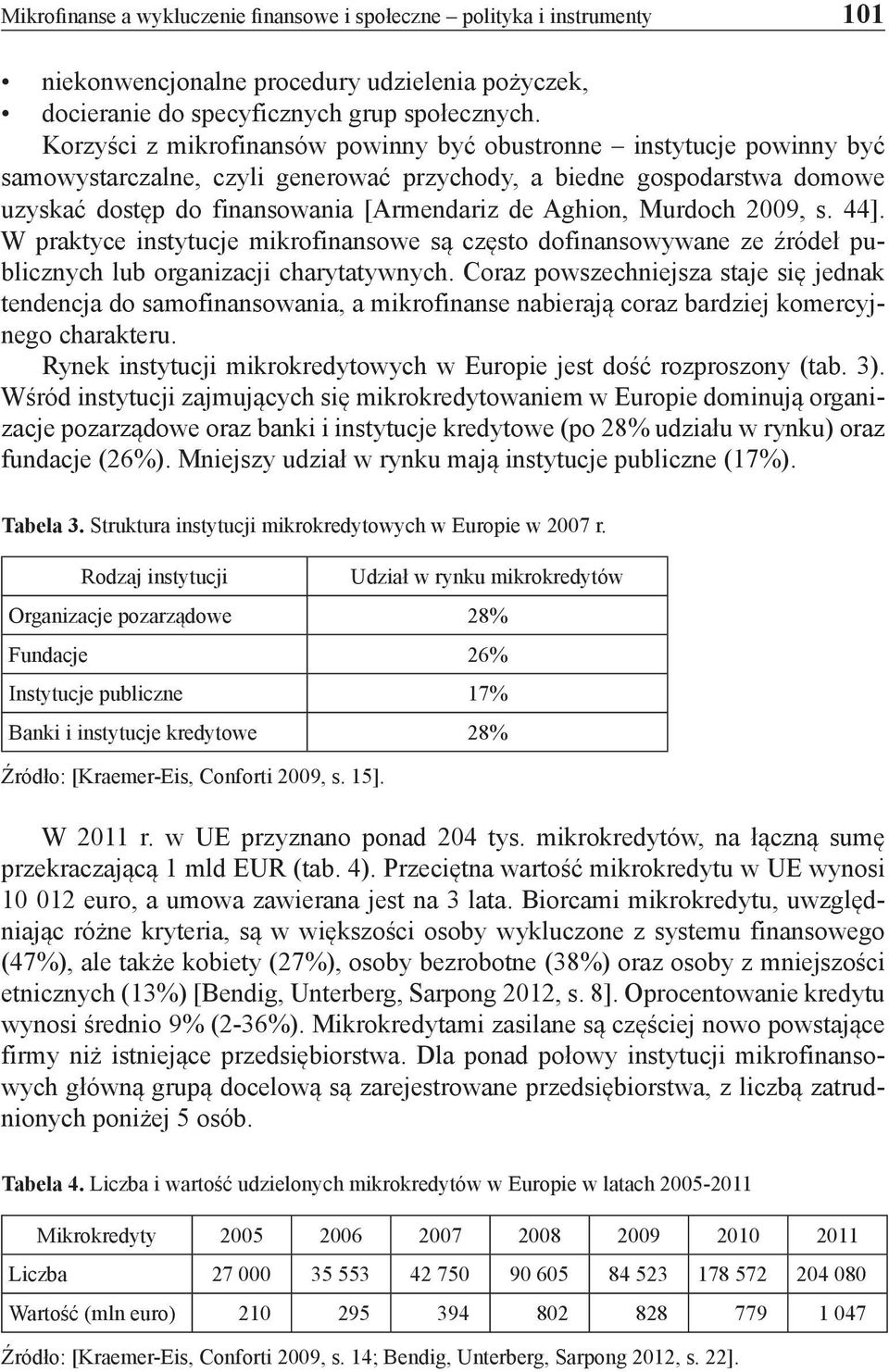 Murdoch 2009, s. 44]. W praktyce instytucje mikrofinansowe są często dofinansowywane ze źródeł publicznych lub organizacji charytatywnych.