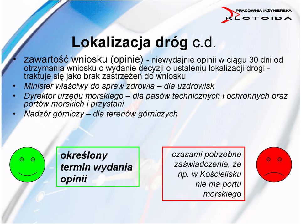 zawartość wniosku (opinie) - niewydajnie opinii w ciągu 30 dni od otrzymania wniosku o wydanie decyzji o ustaleniu