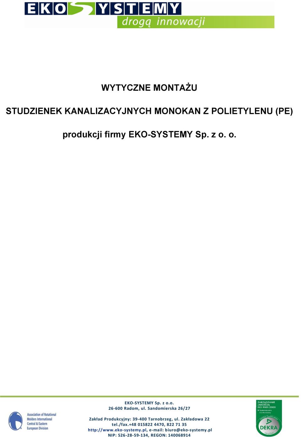 POLIETYLENU (PE) produkcji firmy