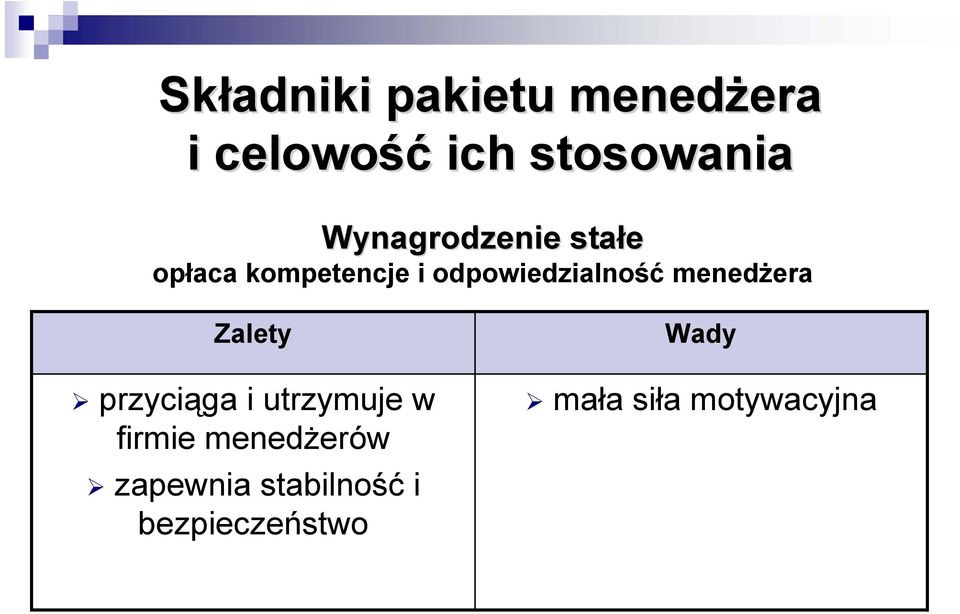 odpowiedzialność menedżera Zalety przyciąga i utrzymuje w