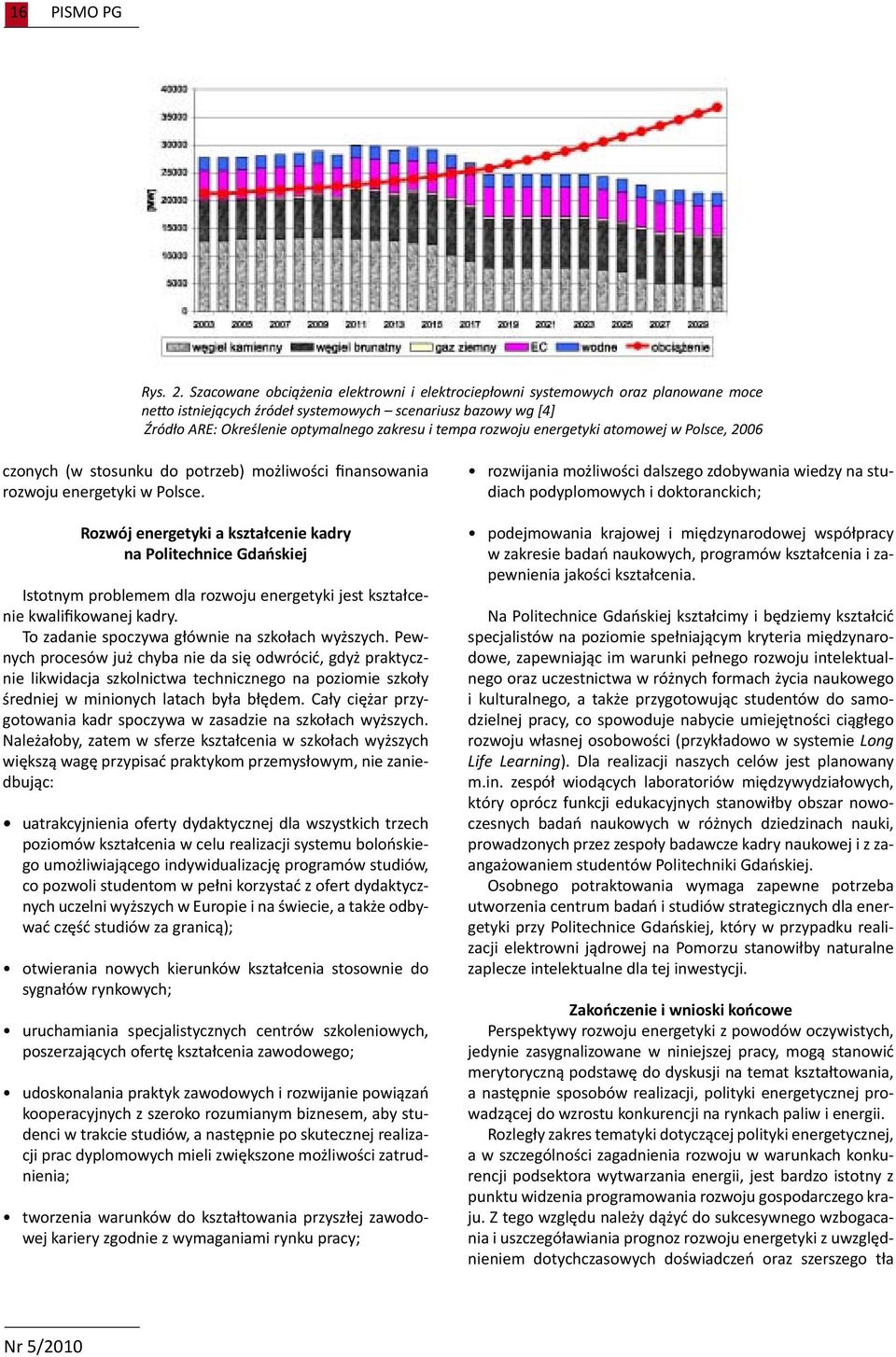 rozwoju energetyki atomowej w Polsce, 2006 czonych (w stosunku do potrzeb) możliwości finansowania rozwoju energetyki w Polsce.
