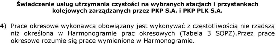 określona w Harmonogramie prac okresowych (Tabela 3