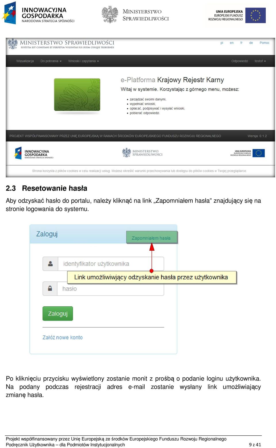 Po kliknięciu przycisku wyświetlony zostanie monit z prośbą o podanie loginu użytkownika.