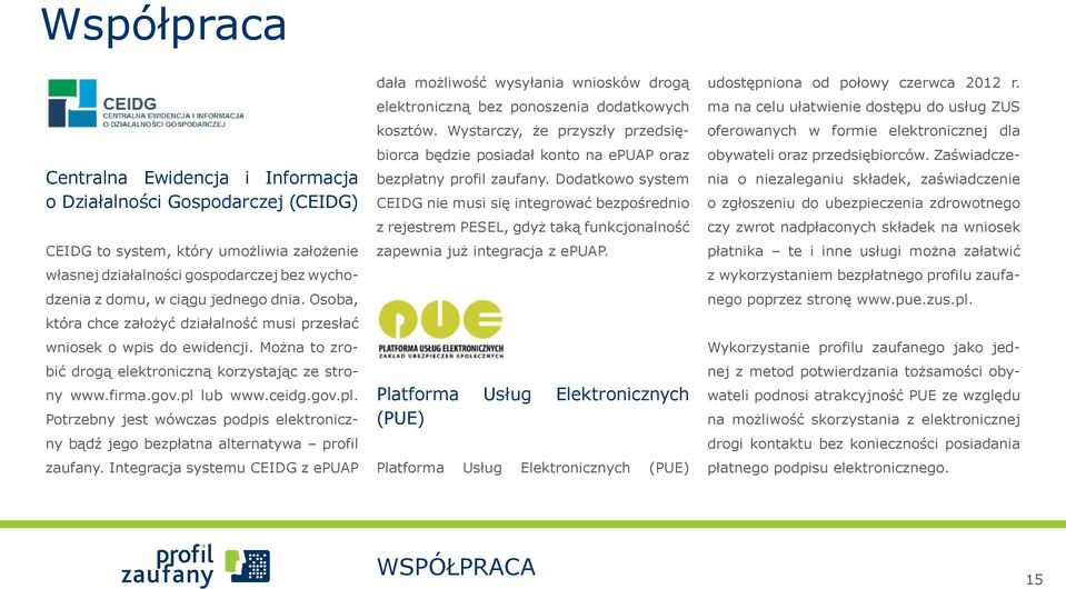 lub www.ceidg.gov.pl. Potrzebny jest wówczas podpis elektroniczny bądź jego bezpłatna alternatywa profil zaufany.