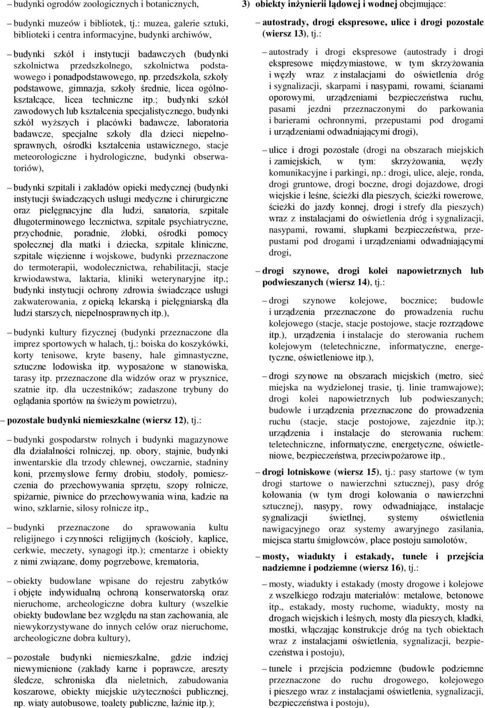 np. przedszkola, szkoły podstawowe, gimnazja, szkoły średnie, licea ogólnokształcące, licea techniczne itp.
