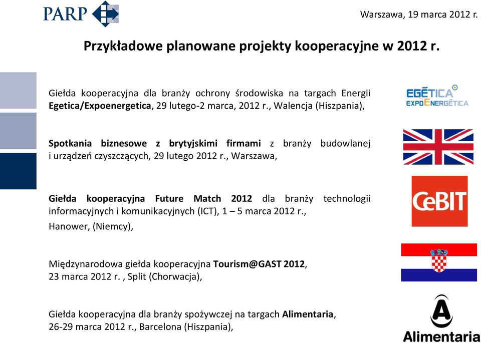 , Walencja (Hiszpania), Spotkania biznesowe z brytyjskimi firmami z branży budowlanej i urządzeń czyszczących, 29 lutego 2012 r.