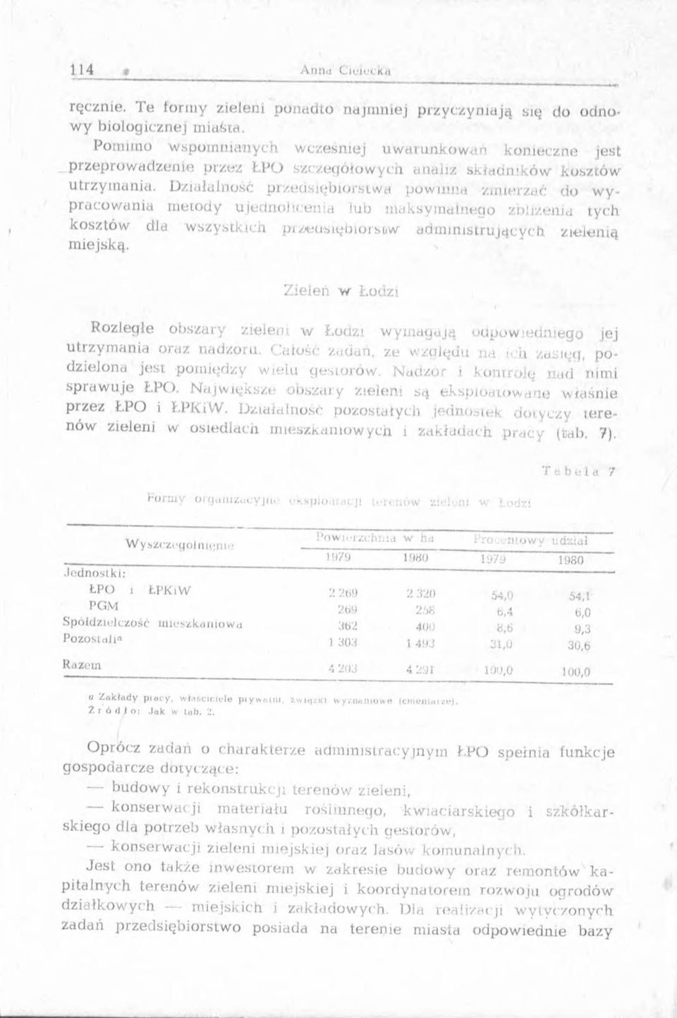 Działalność przedsiębiorstw a p ow inna zm ierzać do w y - p raco w an ia m etody ujednolicenia lub m aksym alnego zbliżenia tych kosztów dla w szystkich przeusiębiorsiiw adm in istru jących zielenią