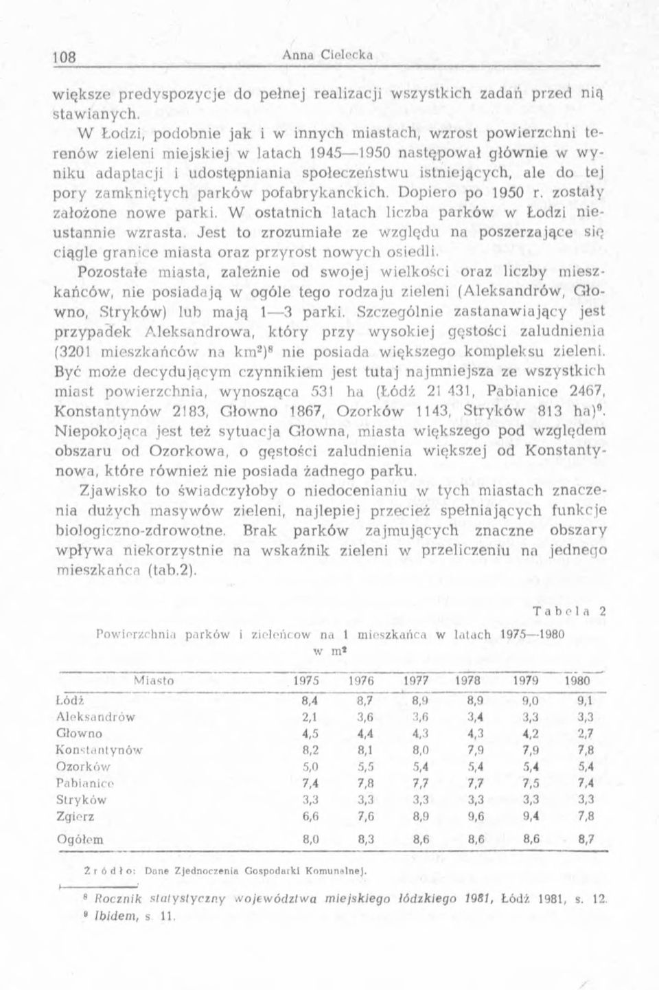ale do tej pory zam kniętych p arków pofabrykanckich. Dopiero po 1950 r. zostały założone now e parki. W ostatnich latach liczba park ó w w Łodzi nieu stan n ie wzrasta.