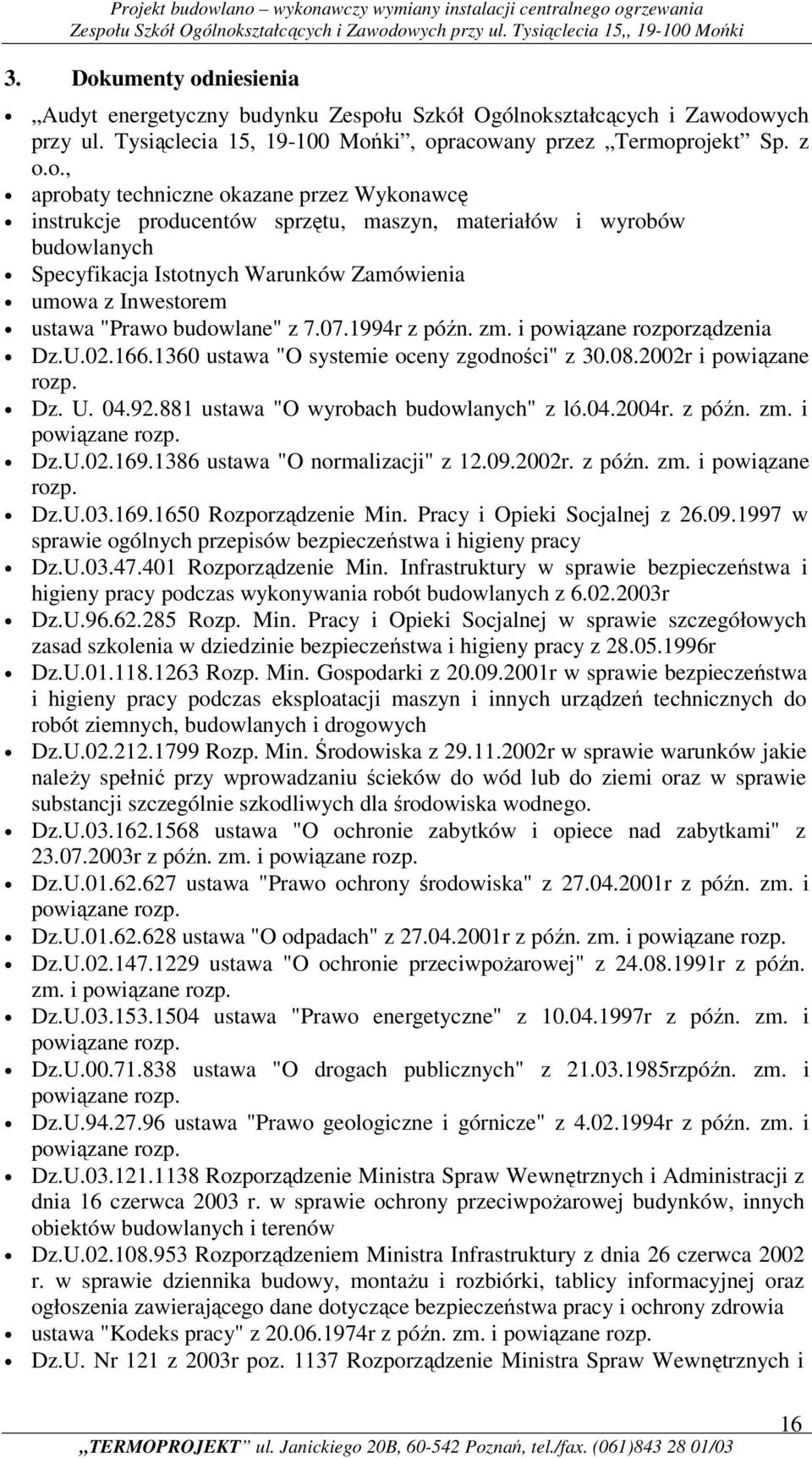 niesienia Audyt energetyczny budynku Zespoł