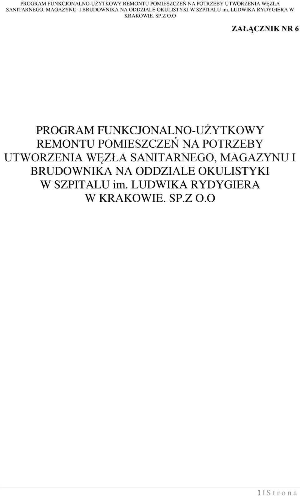 SANITARNEGO, MAGAZYNU I BRUDOWNIKA NA ODDZIALE