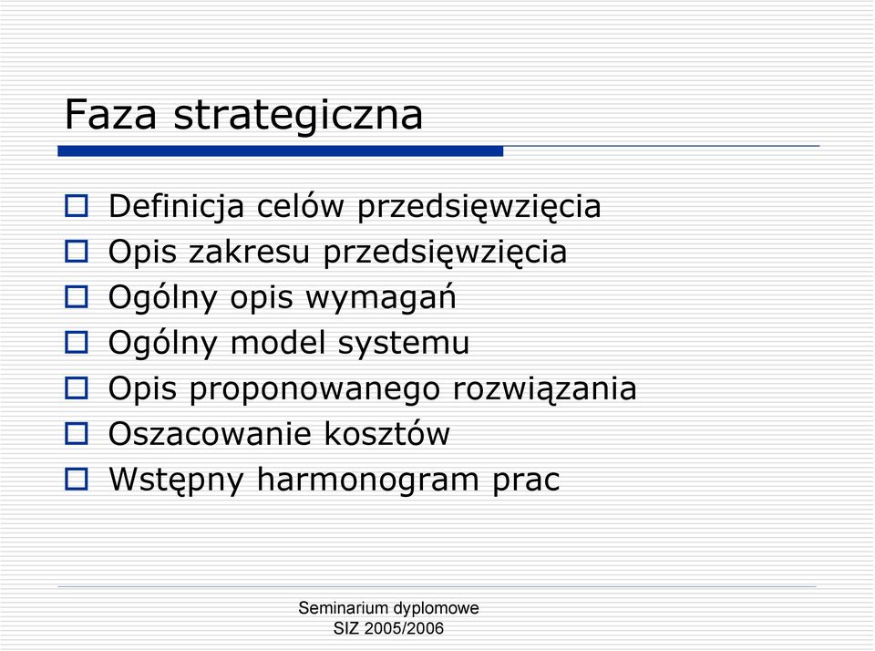 Ogólny opis wymagań Ogólny model systemu Opis