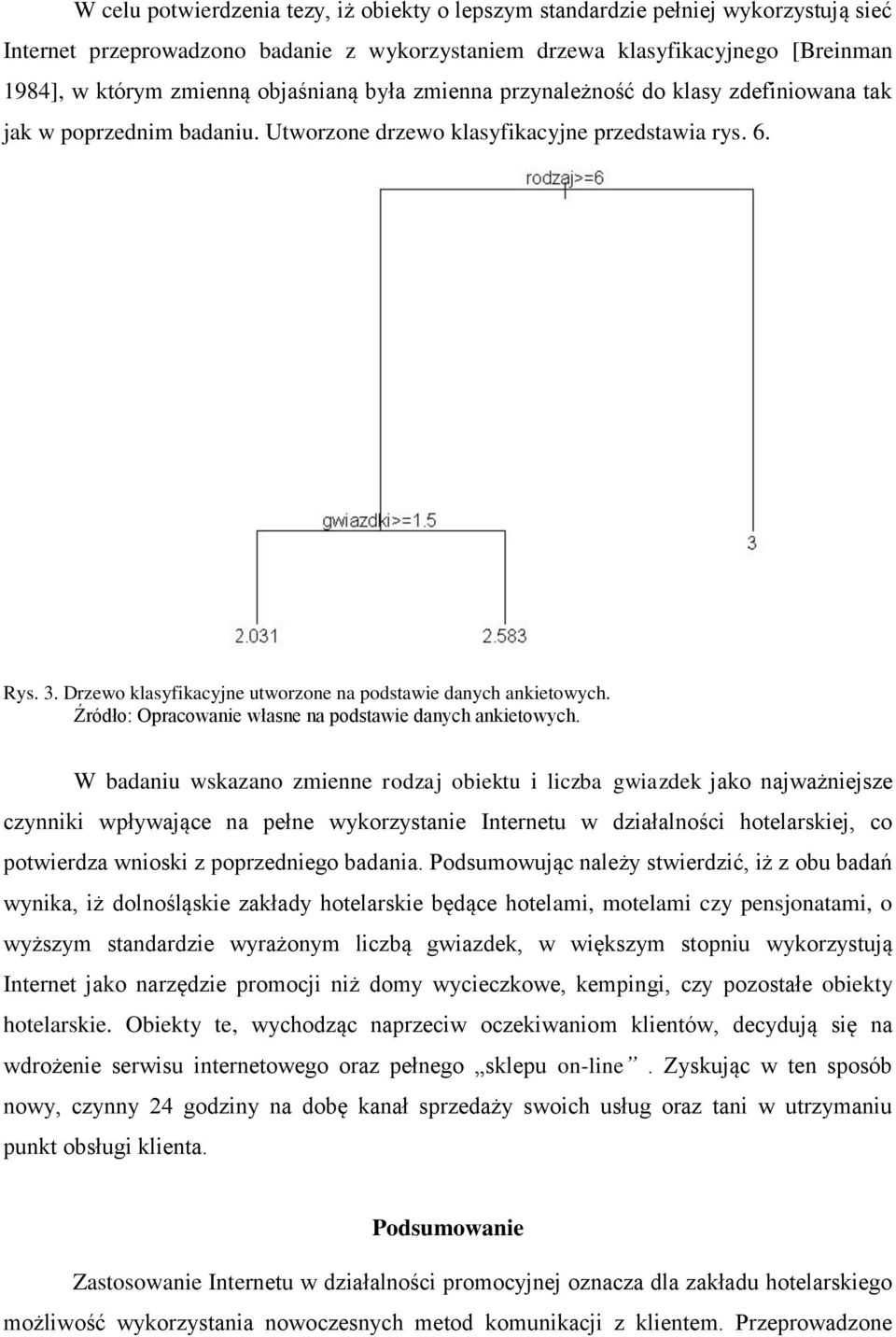 Drzewo klasyfikacyjne utworzone na podstawie danych ankietowych. Źródło: Opracowanie własne na podstawie danych ankietowych.