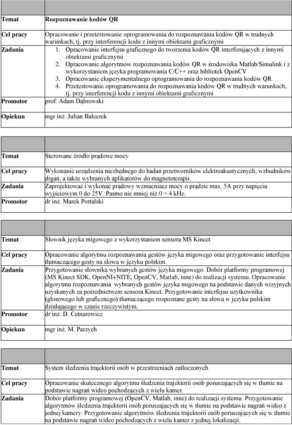 Opracowanie algorytmów rozpoznawania kodów QR w środowisku Matlab/Simulink i z wykorzystaniem języka programowania C/C++ oraz bibliotek OpenCV 3.