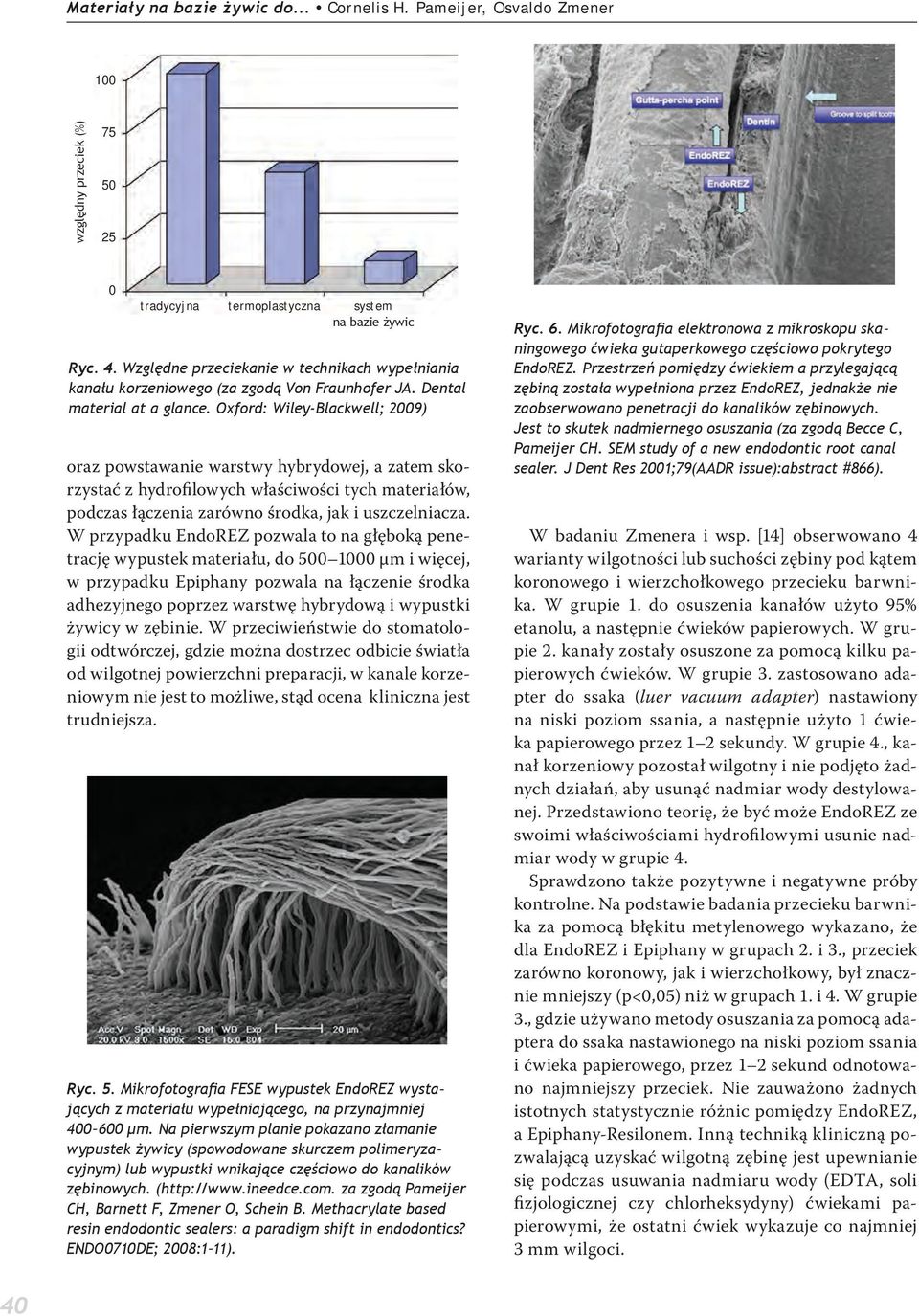 Oxford: Wiley-Blackwell; 2009) oraz powstawanie warstwy hybrydowej, a zatem skorzystać z hydrofilowych właściwości tych materiałów, podczas łączenia zarówno środka, jak i uszczelniacza.