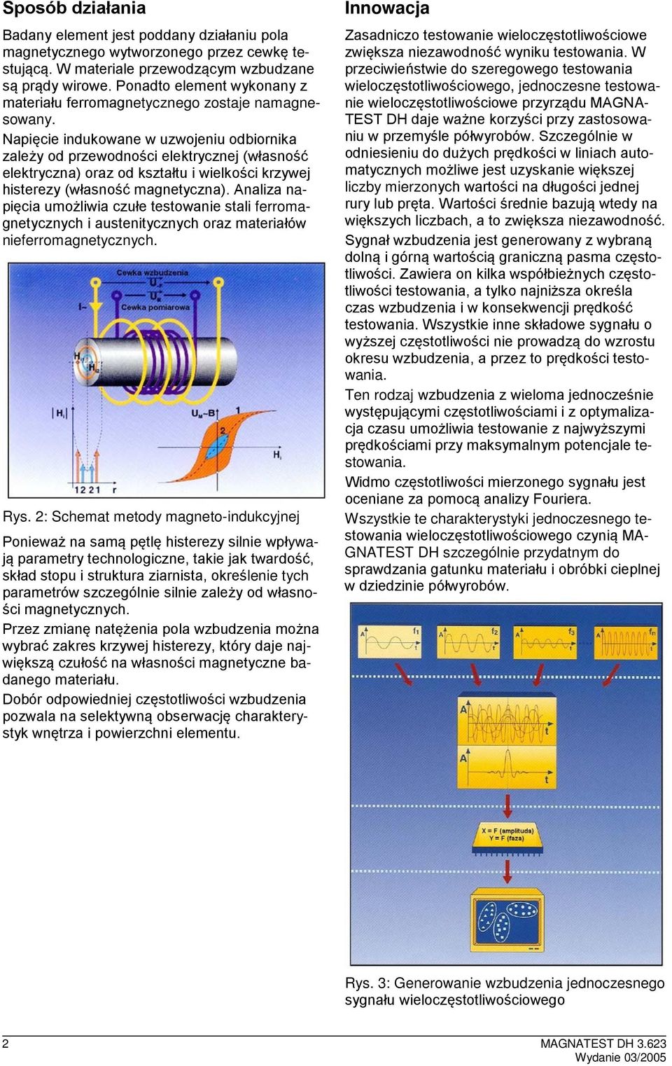 Napięcie indukowane w uzwojeniu odbiornika zależy od przewodności elektrycznej (własność elektryczna) oraz od kształtu i wielkości krzywej histerezy (własność magnetyczna).