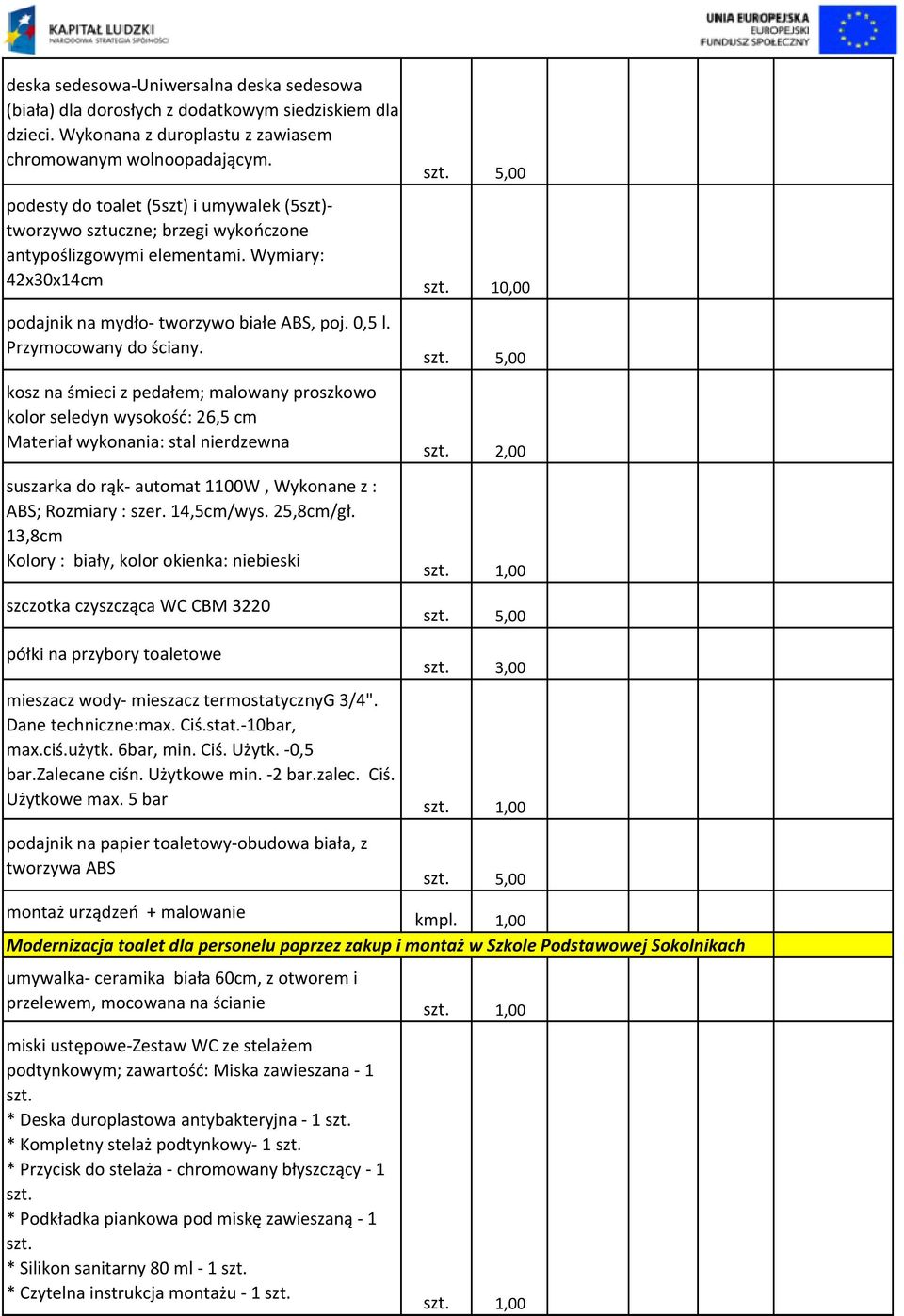 Przymocowany do ściany.