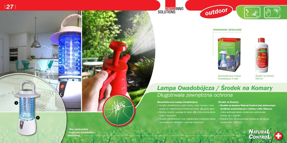 Światło ultrafioletowe oraz naładowana metalowa siatka są bezpieczne dla ludzi i zwierząt domowych.