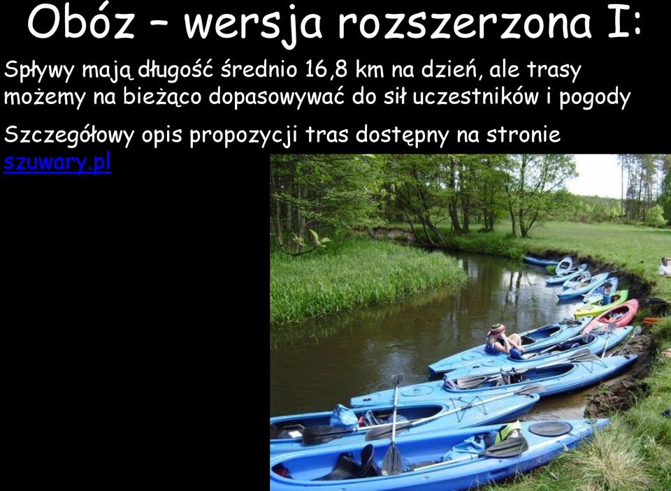 bieżąco dopasowywać do sił uczestników i pogody