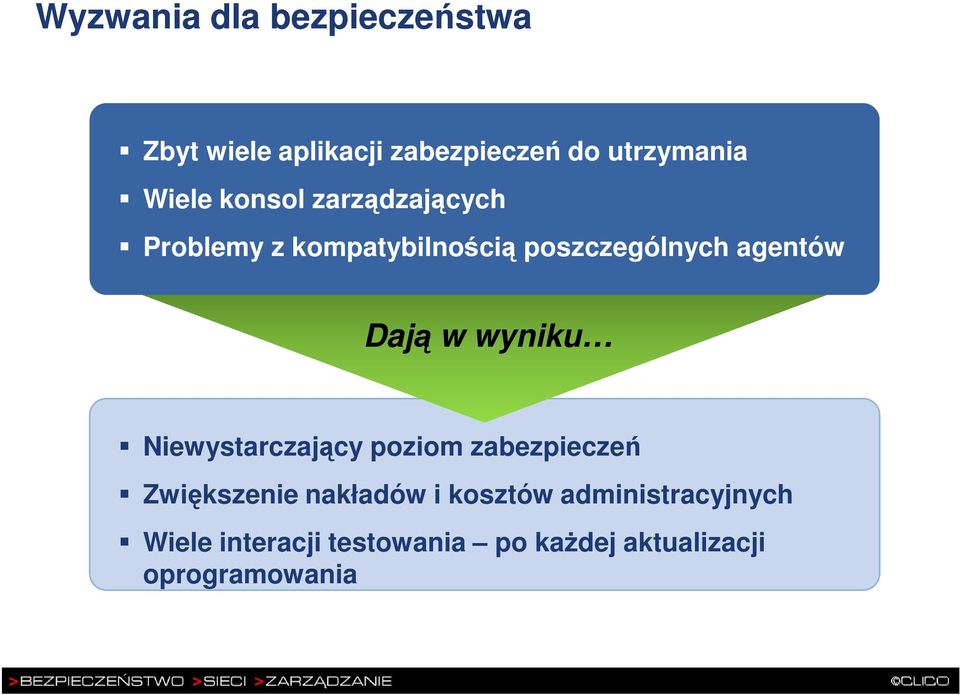 Dają w wyniku Niewystarczający poziom zabezpieczeń Zwiększenie nakładów i