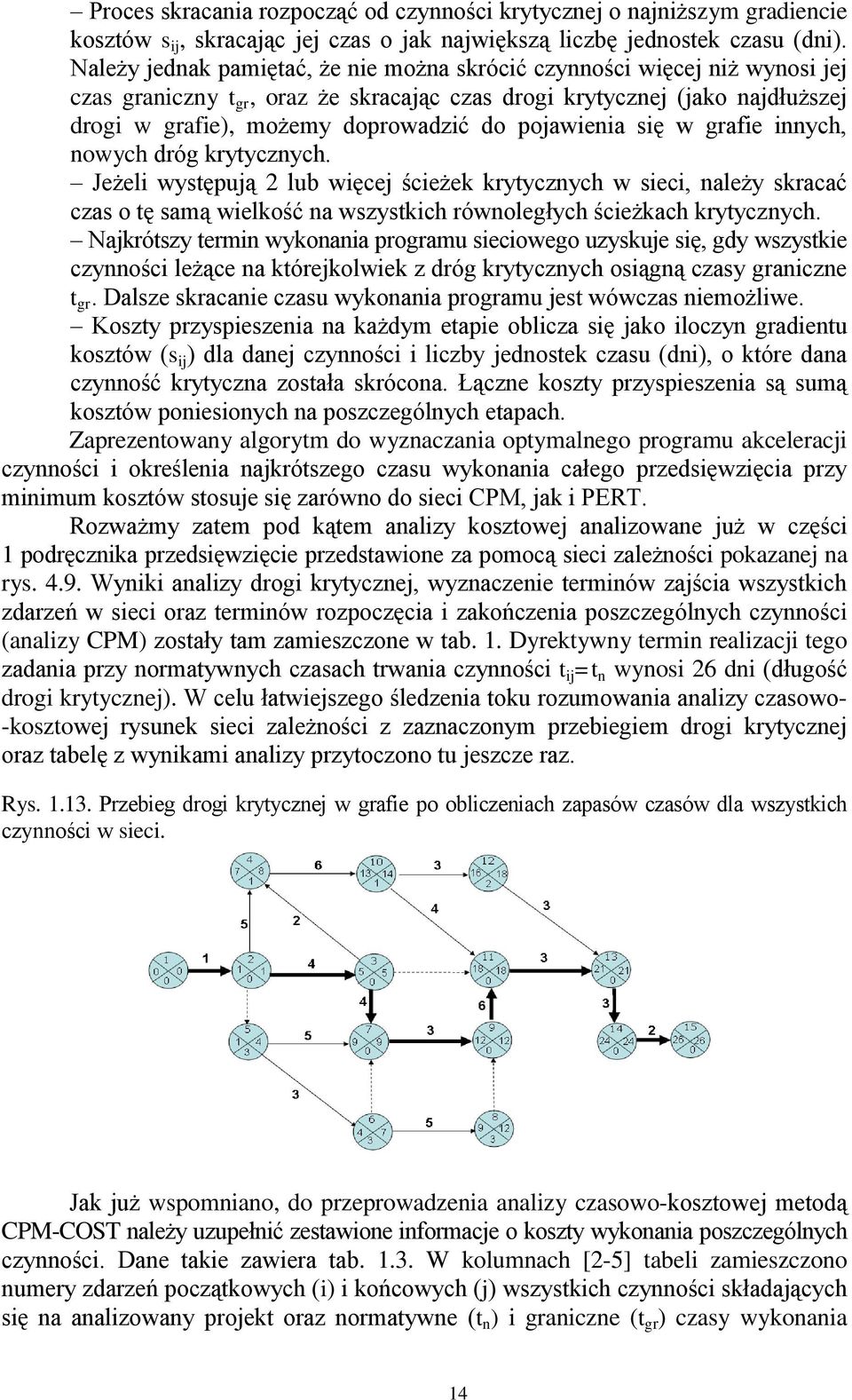 pojawienia się w grafie innych, nowych dróg krytycznych.