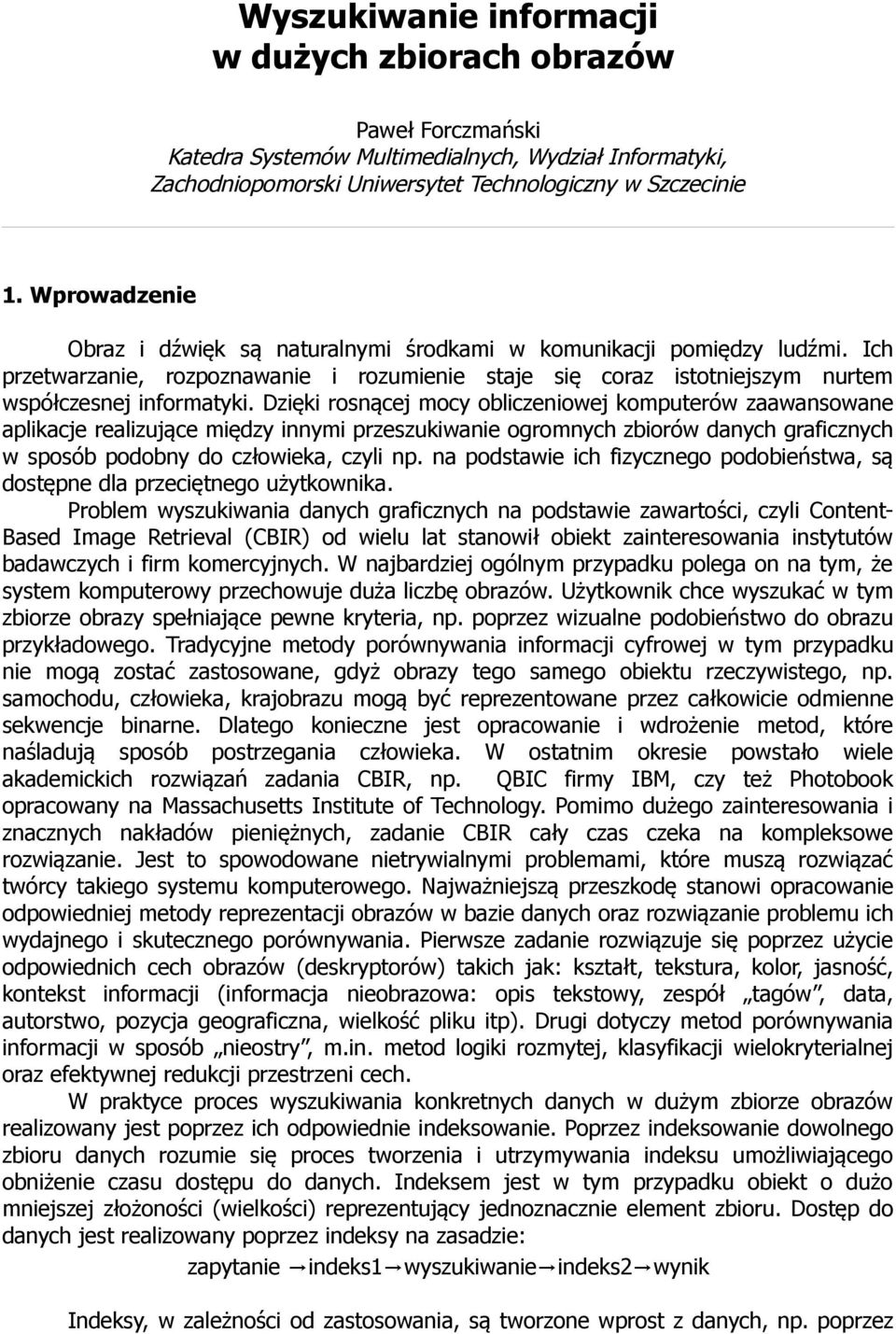 komputerów zaawansowane aplikacje realizujące między innymi przeszukiwanie ogromnych zbiorów danych graficznych w sposób podobny do człowieka, czyli np na podstawie ich fizycznego podobieństwa, są