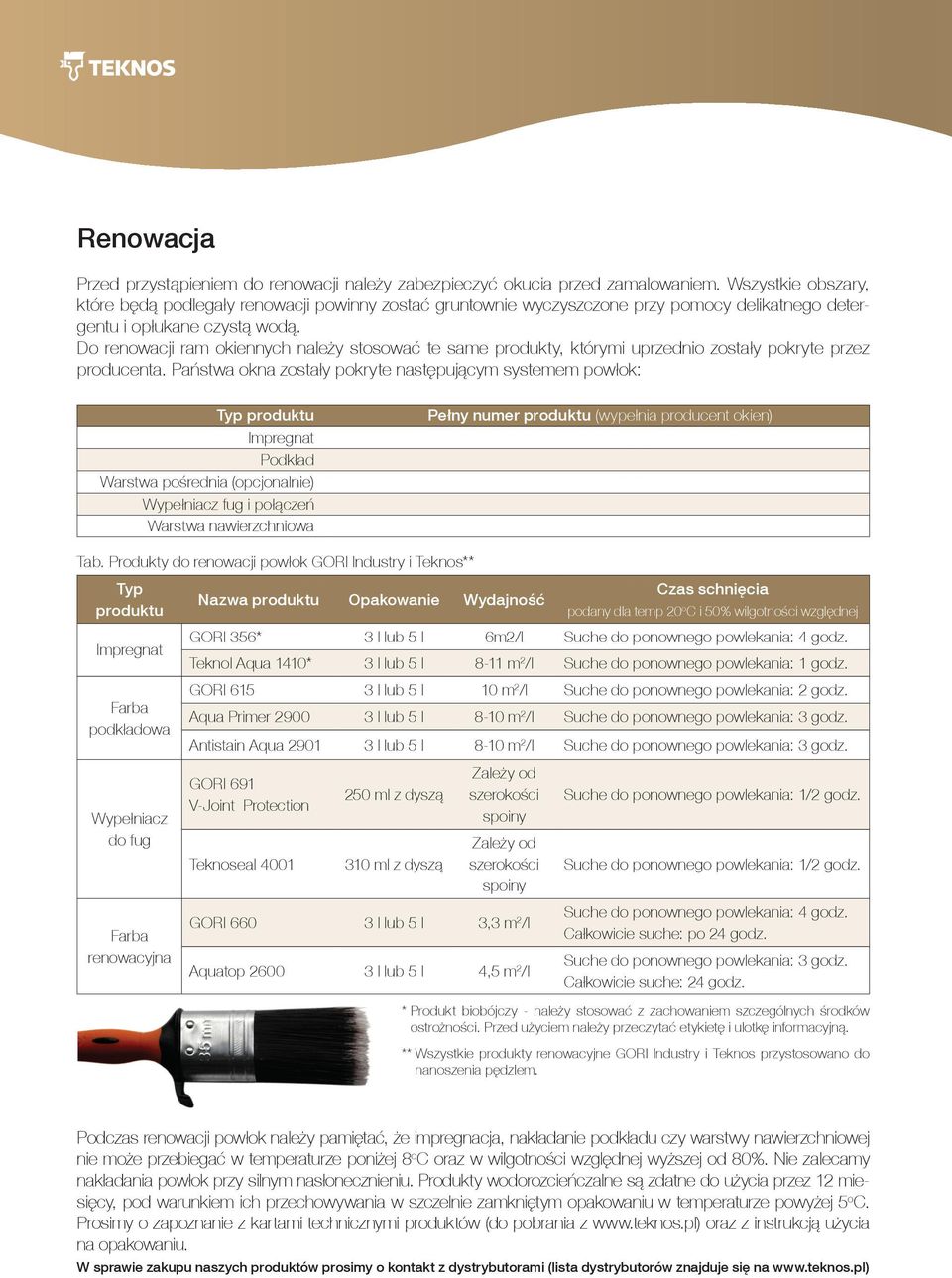 Do renowacji ram okiennych należy stosować te same produkty, którymi uprzednio zostały pokryte przez producenta.