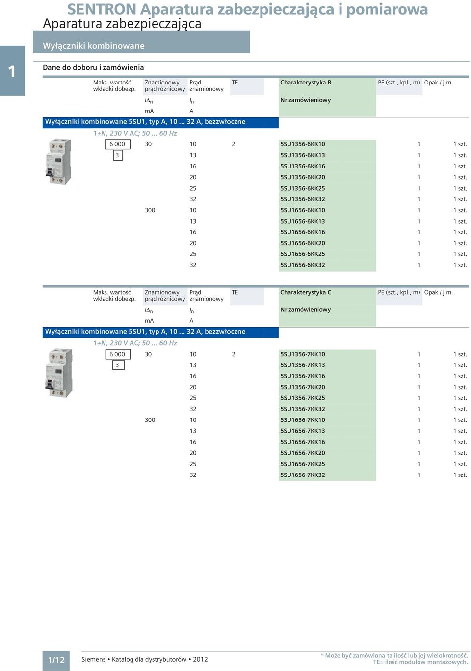 .. 60 Hz 6 000 30 10 2 5SU1356-6KK10 1 1 szt. 3 13 5SU1356-6KK13 1 1 szt. 16 5SU1356-6KK16 1 1 szt. 20 5SU1356-6KK20 1 1 szt. 25 5SU1356-6KK25 1 1 szt. 32 5SU1356-6KK32 1 1 szt.