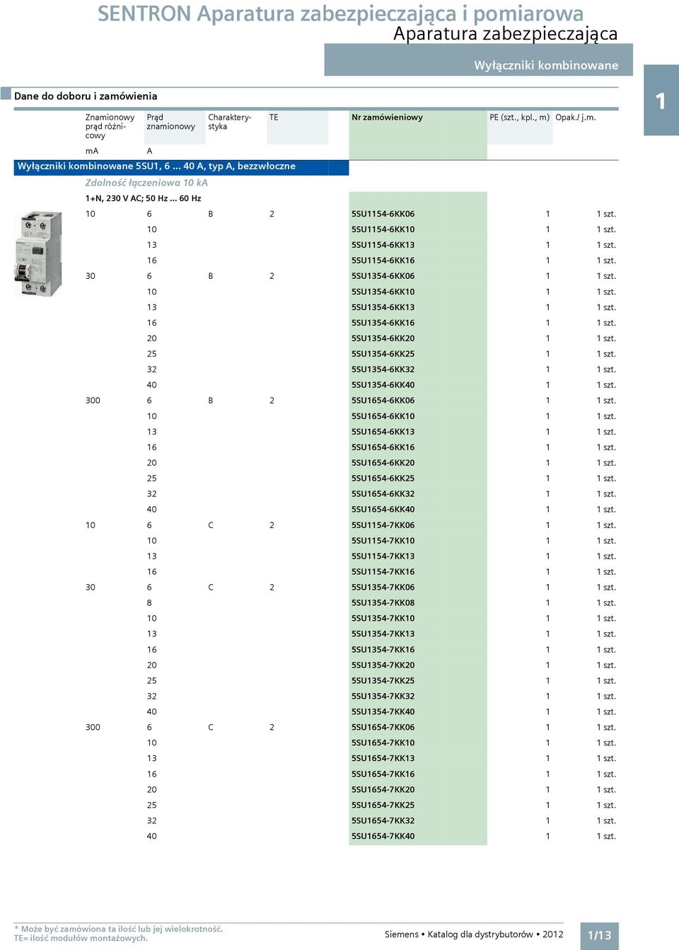 10 5SU1154-6KK10 1 1 szt. 13 5SU1154-6KK13 1 1 szt. 16 5SU1154-6KK16 1 1 szt. 30 6 B 2 5SU1354-6KK06 1 1 szt. 10 5SU1354-6KK10 1 1 szt. 13 5SU1354-6KK13 1 1 szt. 16 5SU1354-6KK16 1 1 szt.