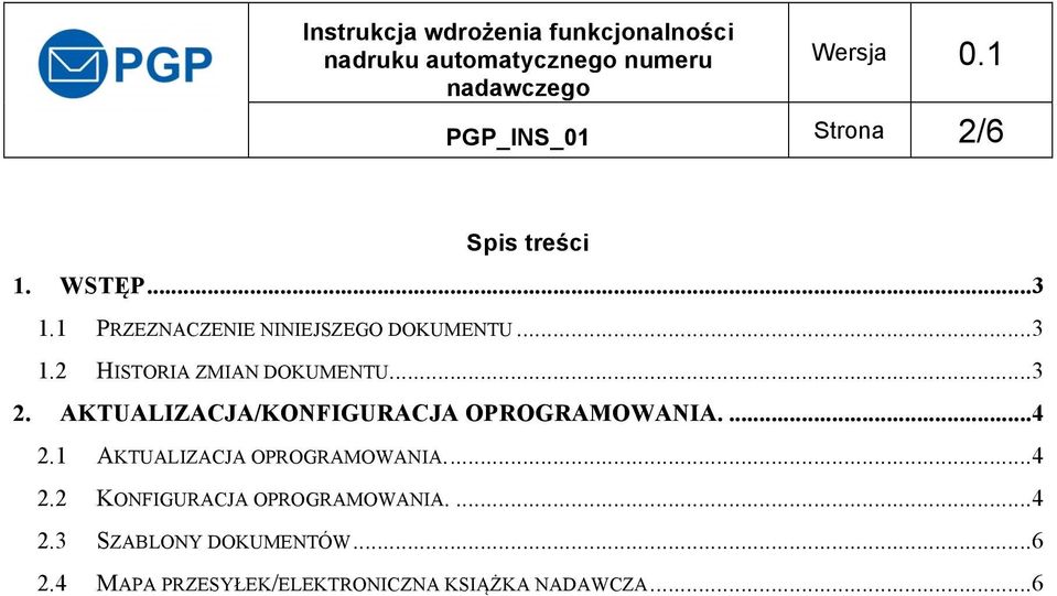 AKTUALIZACJA/KONFIGURACJA OPROGRAMOWANIA.... 4 2.1 AKTUALIZACJA OPROGRAMOWANIA.... 4 2.2 KONFIGURACJA OPROGRAMOWANIA.