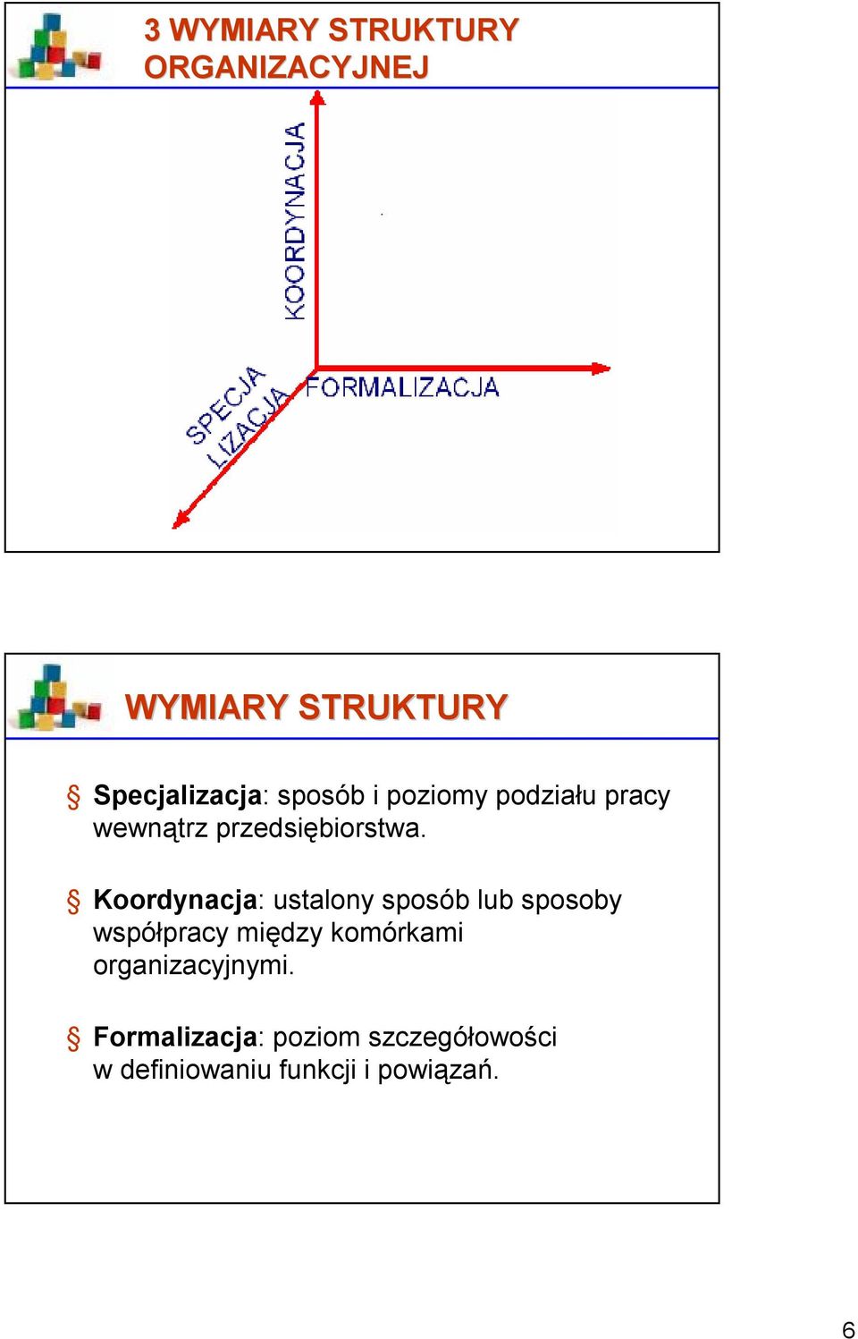 Koordynacja: ustalony sposób lub sposoby współpracy między komórkami