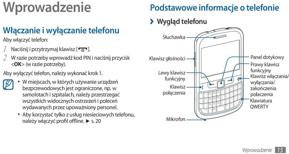 w samolotach i szpitalach, należy przestrzegać wszystkich widocznych ostrzeżeń i poleceń wydawanych przez upoważniony personel.