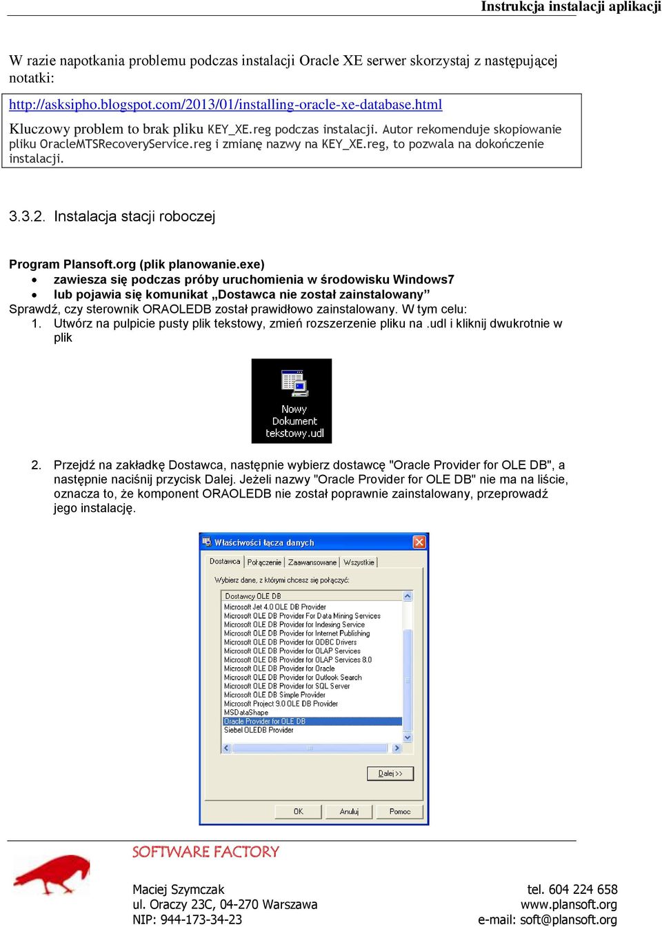 3.3.2. Instalacja stacji roboczej Program Plansoft.org (plik planowanie.