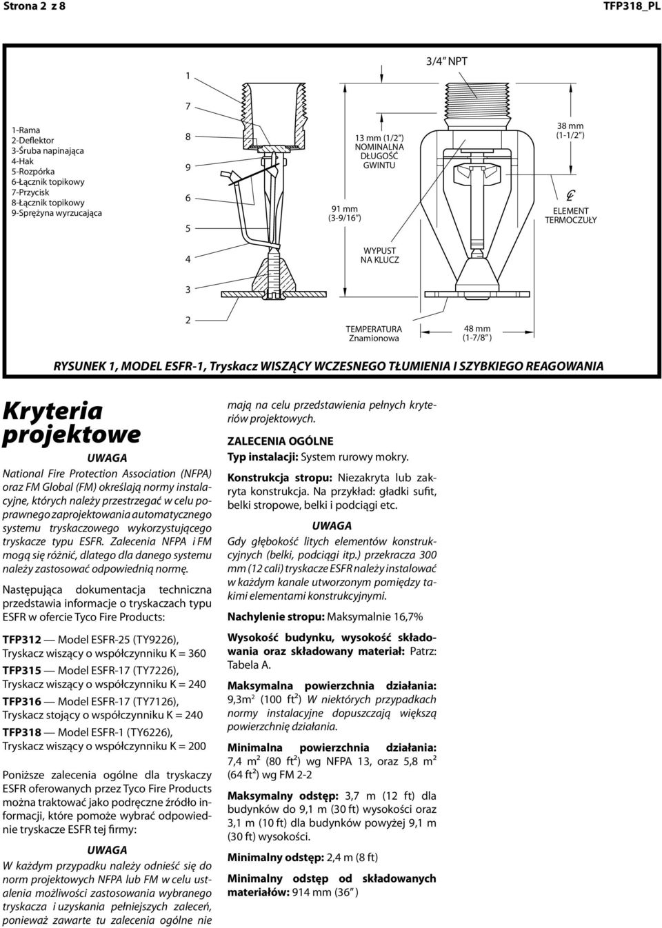 (3-9/16 ) ) 38 1-1/2" (38,1 (1-1/2 ) ) THERMAL ELEMENT TERMOCZUŁY SENSING ELEMENT 4 WRENCH WYPUST NA FLATS KLUCZ 3 2 TEMPERATURE TEMPERATURA Znaionowa RATING 48 1-7/8" (4 (1-7/8 ) ) RYSUNEK FIGURE 1,