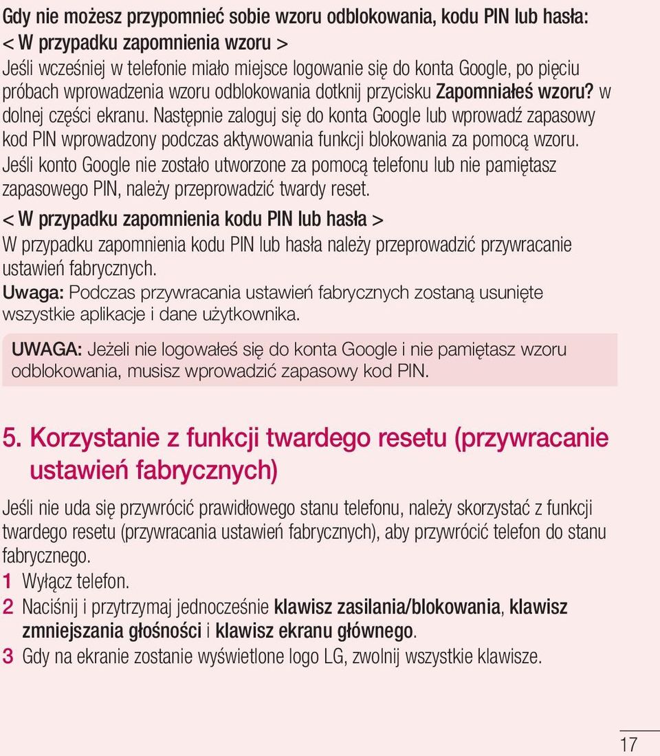WERSJA POLSKA ENGLISH. Instrukcja obsługi User Guide LG-E MFL (1.0) - PDF  Darmowe pobieranie