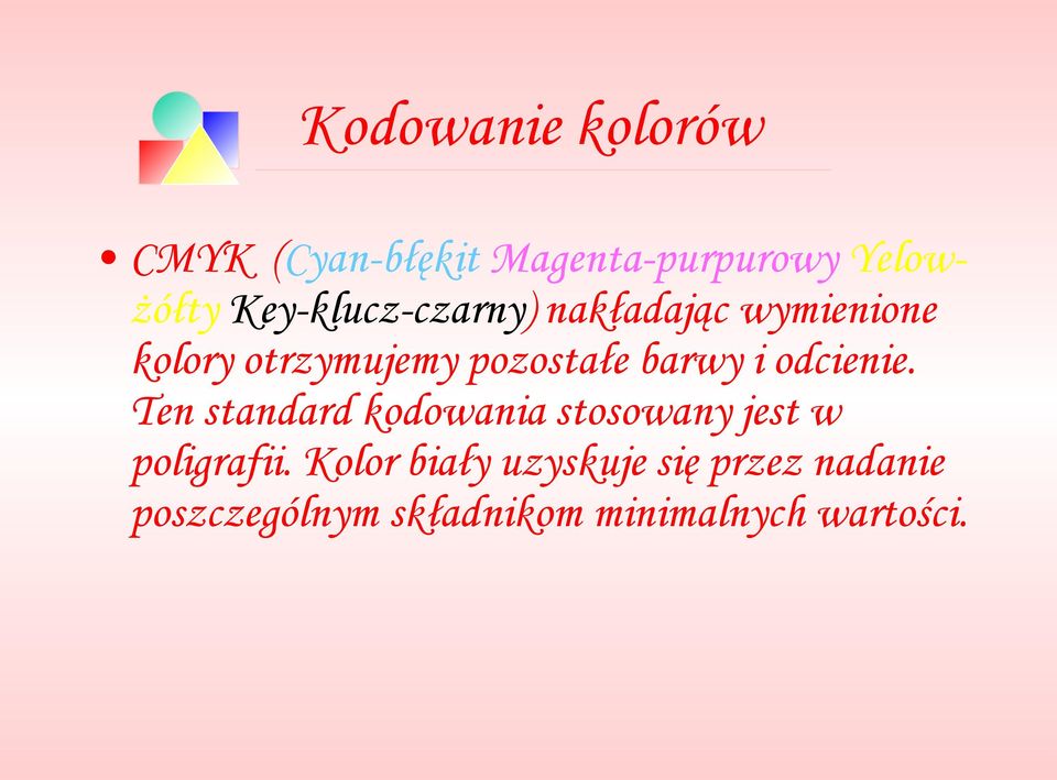 barwy i odcienie. Ten standard kodowania stosowany jest w poligrafii.