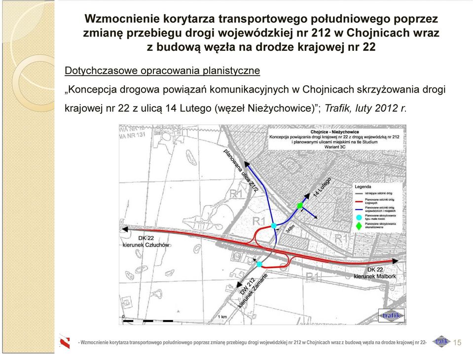 skrzyżowania drogi krajowej nr 22 z ulicą 14