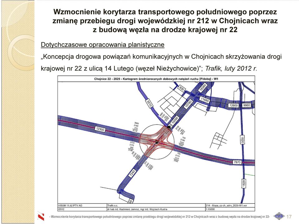 powiązań komunikacyjnych w Chojnicach skrzyżowania drogi