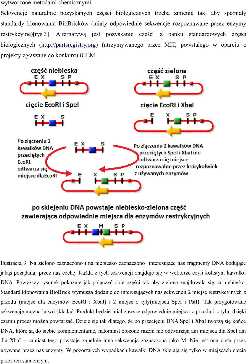 Alternatywą jest pozyskanie części z banku standardowych części biologicznych (http://partsregistry.org) (utrzymywanego przez MIT, powstałego w oparciu o projekty zgłaszane do konkursu igem.