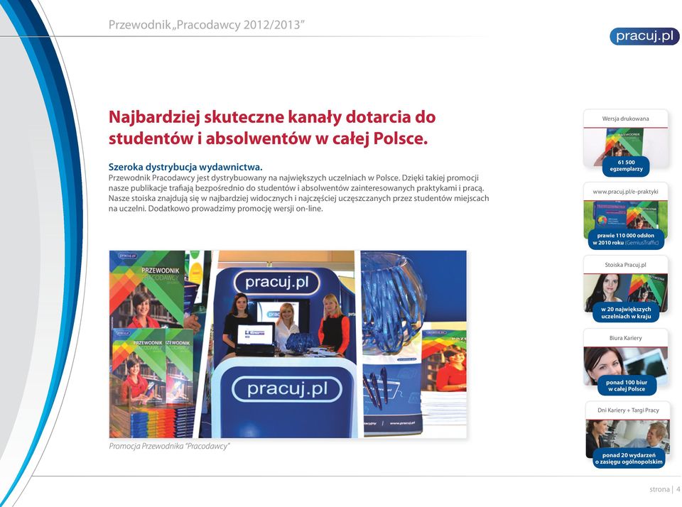 Nasze stoiska znajdują się w najbardziej widocznych i najczęściej uczęszczanych przez studentów miejscach na uczelni. Dodatkowo prowadzimy promocję wersji on-line.