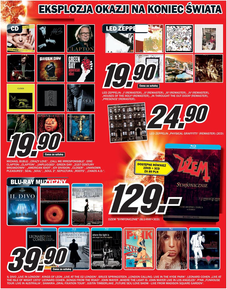 CLOSER, UNKNOWN PLEASURES, SEAL: SOUL, SOUL 2, SEPULTURA: ROOTS, CHAOS A.D.