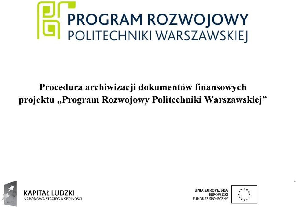 projektu Program