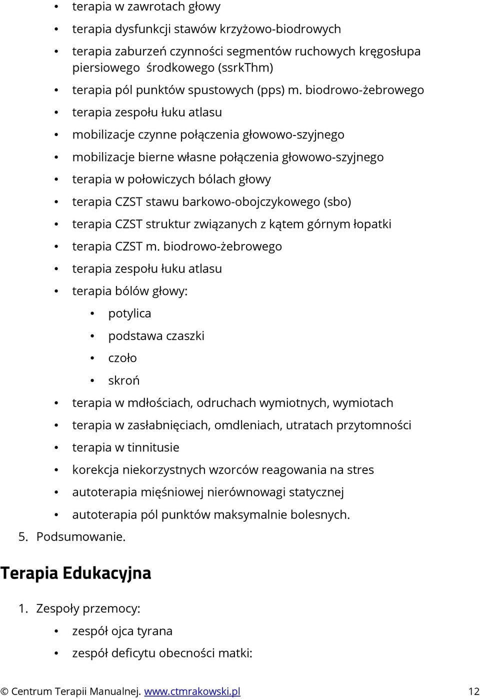 stawu barkowo-obojczykowego (sbo) terapia CZST struktur związanych z kątem górnym łopatki terapia CZST m.