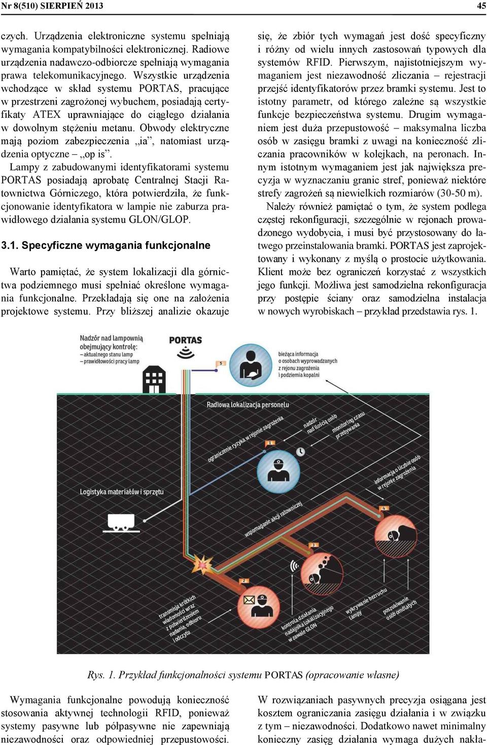 Wszystkie urządzenia wchodzące w skład systemu PORTAS, pracujące w przestrzeni zagrożonej wybuchem, posiadają certyfikaty ATEX uprawniające do ciągłego działania w dowolnym stężeniu metanu.