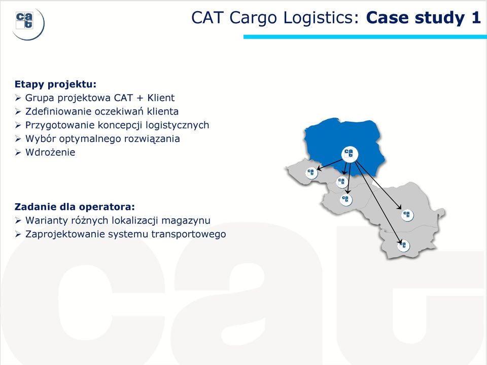 logistycznych Wybór optymalnego rozwiązania Wdrożenie Zadanie dla