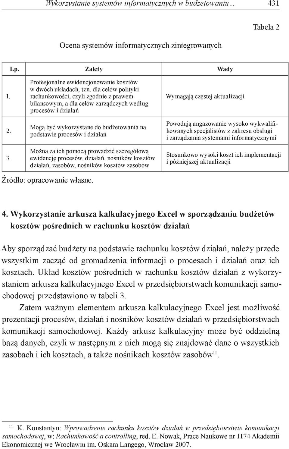 ich pomocą prowadzić szczegółową ewidencję procesów, działań, nośników kosztów działań, zasobów, nośników kosztów zasobów Wymagają częstej aktualizacji Powodują angażowanie wysoko wykwalifikowanych