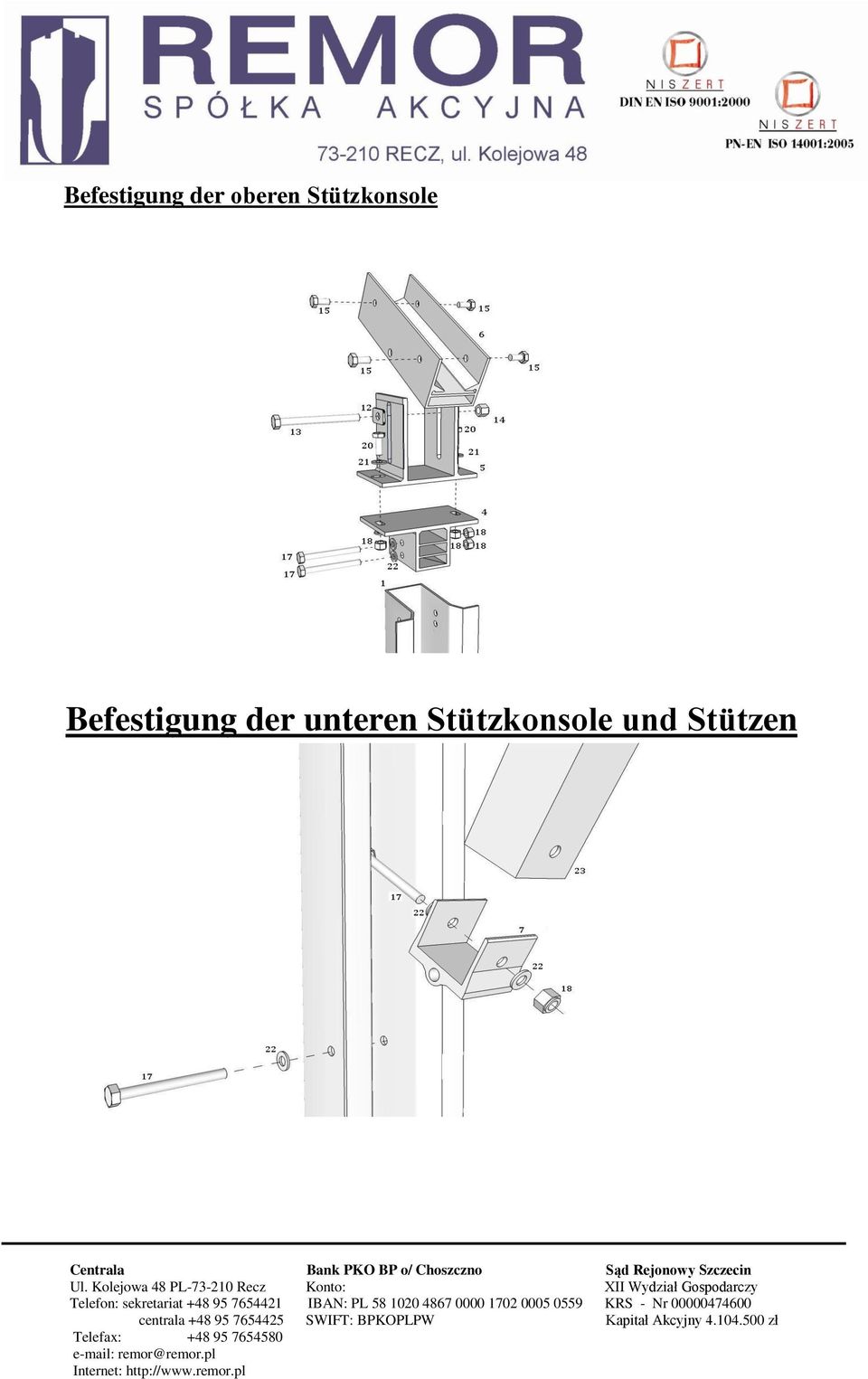 unteren Stützkonsole