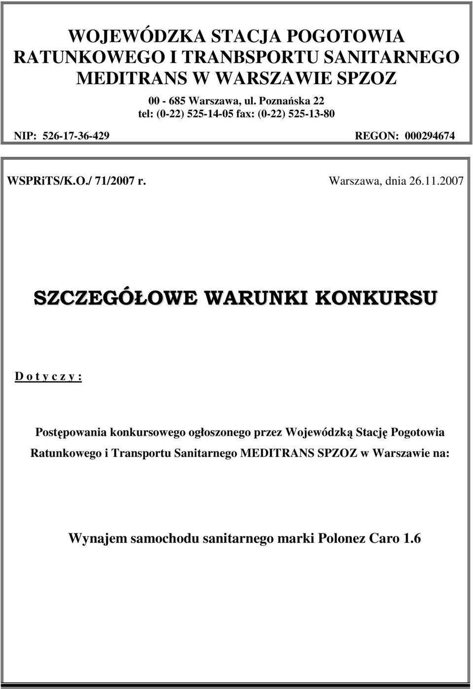 Warszawa, dnia 26.11.