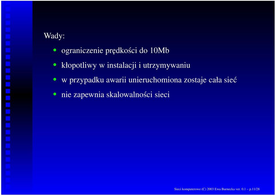 unieruchomiona zostaje cała sieć nie zapewnia