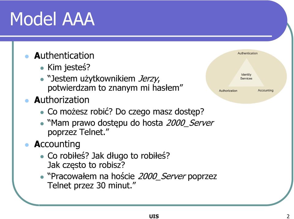 robić? Do czego masz dostęp? Mam prawo dostępu do hosta 2000_Server poprzez Telnet.