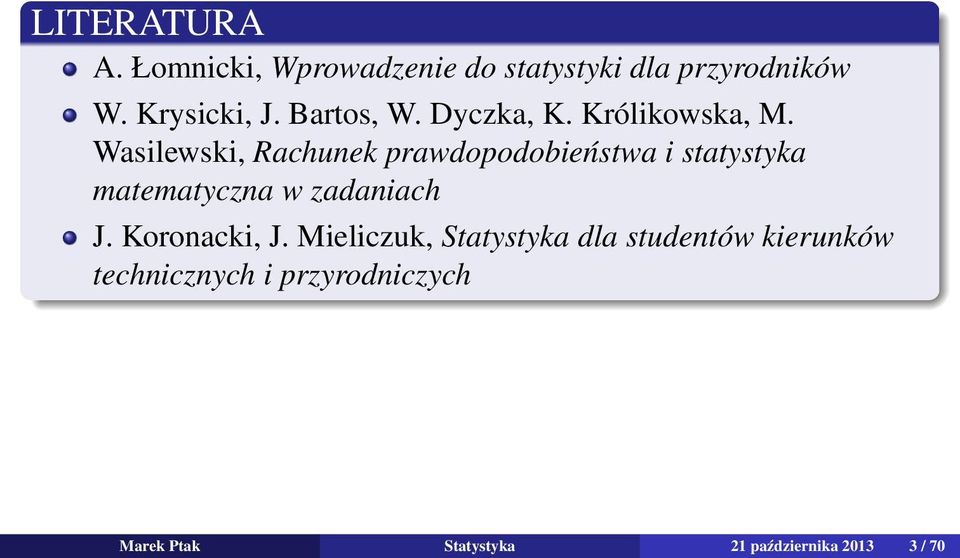 Wasilewski, Rachunek prawdopodobieństwa i statystyka matematyczna w zadaniach J.